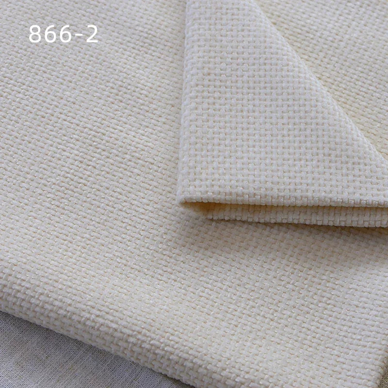 Thick Woven Pattern Chenille Sofa Fabric By The Meter for Upholstery Pillowcase Cushion Diy Sewing Soft Cloth Plain Khaki White