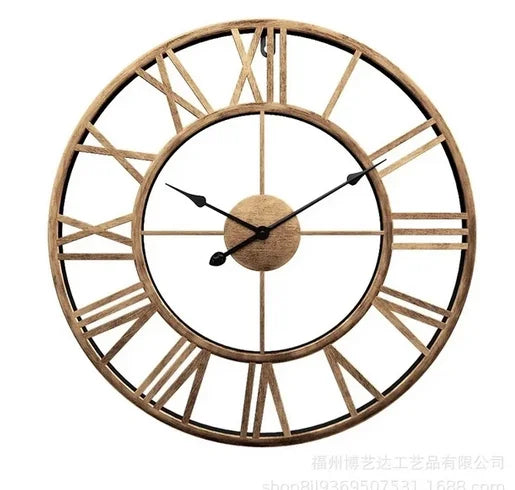 Retro Wall Clock for Bedroom Decoration, Living Room, Home, Modern, Minimalist, Light, Luxury, Creative, 50cm