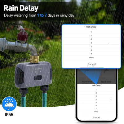 Insoma Automatic Water Timer with Gateway 2 Ways Garden Irrigation Watering System Sprinkler Programmer Tools support Alexa