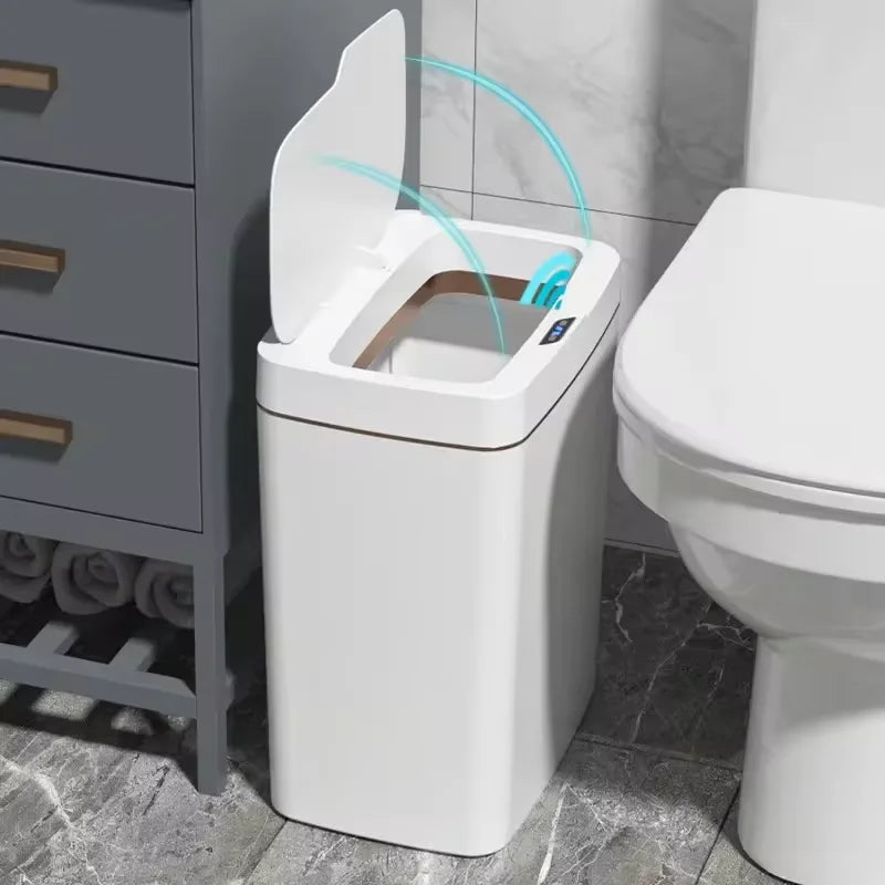 Intelligent trash can in living room and kitchen large capacity and High face value leak proof open and close automatic sensing