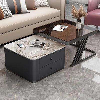 Gold Luxury Nordic Coffee Tables Living Room Square Modern Coffee Tables Storage Design Mesa De Centro De Sala Home Furniture