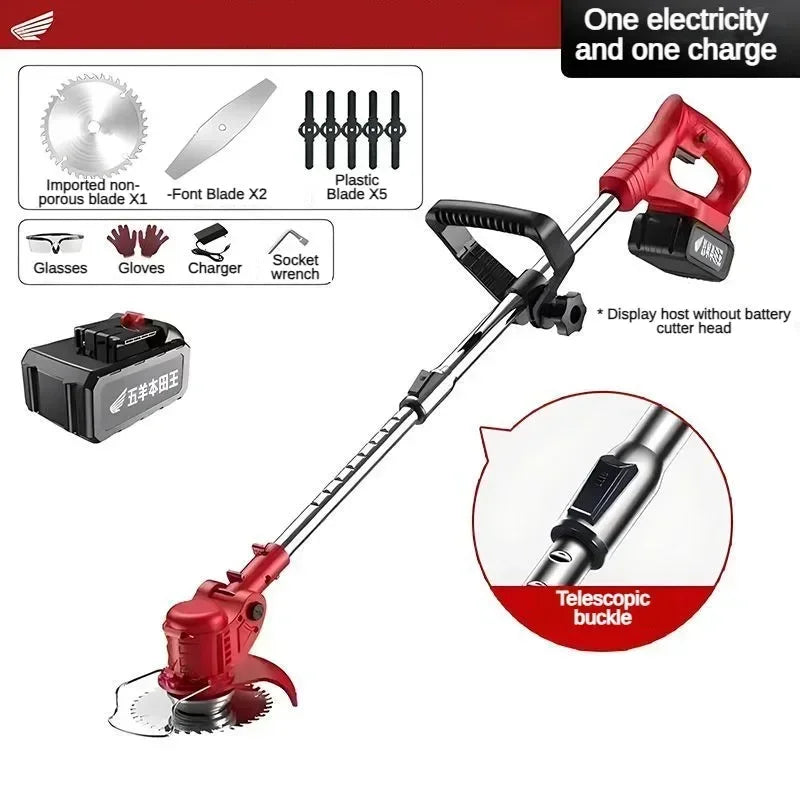 2800W Lawn Mower Tools High-power Charging Lawn Mower Electric Carbon Steel Blade Hoe Machine Garden Tool Multi Functional