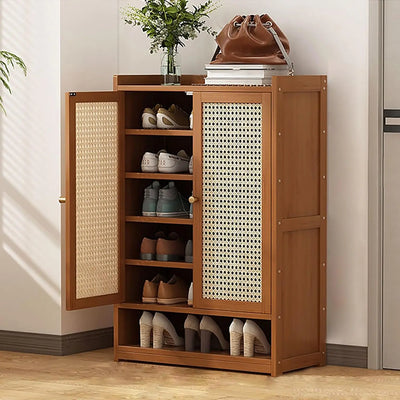 Hidden Shoe Cabinet, Shoe Cabinet with Doors, Rattan Cabinet, Sideboard Storage Cabinet with Crafted