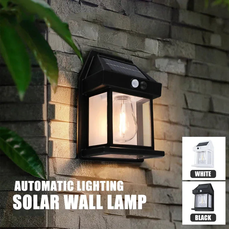 Tungsten wire Solar lamps Intelligent Motion Sensor Wall Lamp 3 Modes Waterproof Courtyard Garden corridor Decoration Lantern