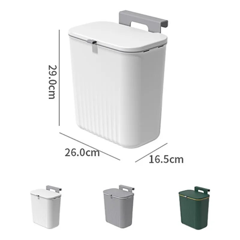 12L Kitchen Wall Mounted Trash Can for Cabinet Door Hanging Garbage Bin With Lid Recycling Garbage Basket Bathroom Toilet Bin