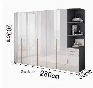 Sliding Mirror Wardrobes Storage Luxury Bedroom White Wooden Rack Wardrobes Cabinets Clothes Guarda Roupas Home Furniture