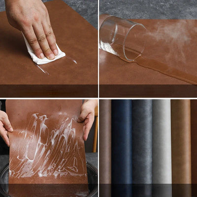 Luxury Placemat Leather Waterproof Double Layer Cowhide  Western Food Mat Hotel Insulation Mat Placemats for Dinning Table