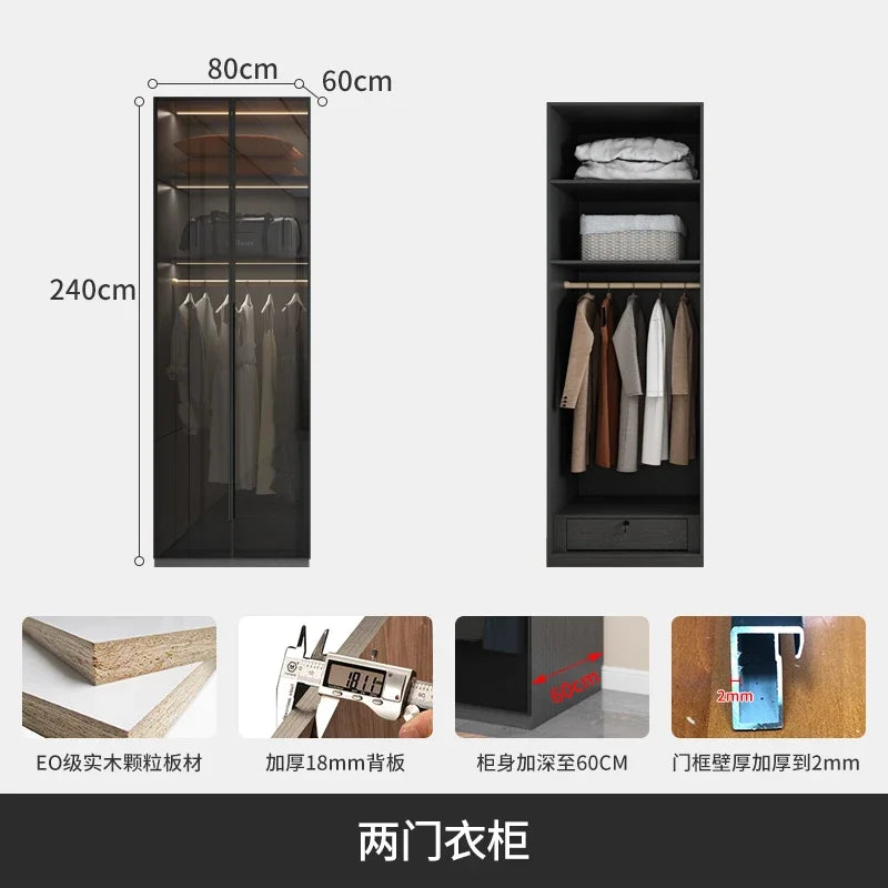 With Glass Doors Wardrobes Multilayer Luxury Storage Open Closets Wardrobes Cabinet Shelves Guarda Roupas Bedroom Furniture