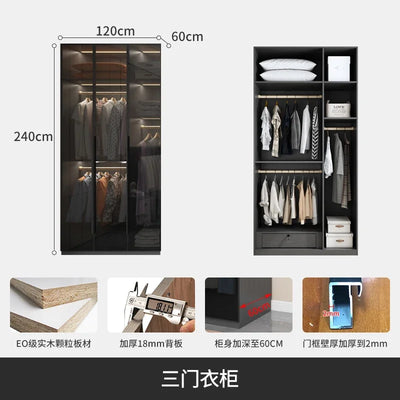 With Glass Doors Wardrobes Multilayer Luxury Storage Open Closets Wardrobes Cabinet Shelves Guarda Roupas Bedroom Furniture