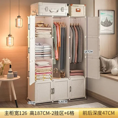 Nordic Minimalist Wardrobe Cupboard Storage Organizer Partitions Bedroom Closet Portable Living Room Muebles Trendy Furniture