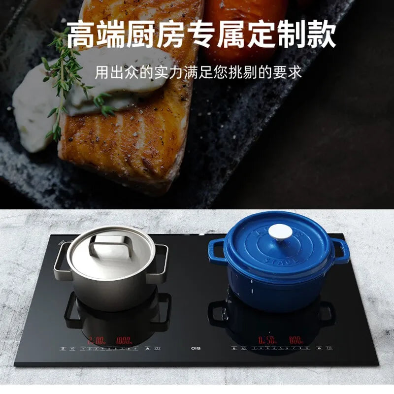 Dual Burner 3500W Induction Cooktop for Family Embedded Electric Ceramic Cooker with Dual Head Battery Stove 220V