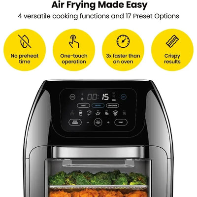 CHEFMAN Multifunctional Digital Air Fryer+ Rotisserie, Dehydrator, Convection Oven, 17 Touch Screen Presets Fry