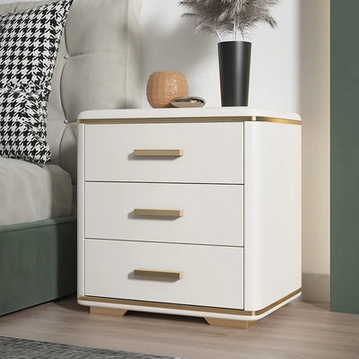 Bedside cabinet, simple, modern, light luxury, simple household small bedroom, bedside cabinet, solid wood, white storage cabine