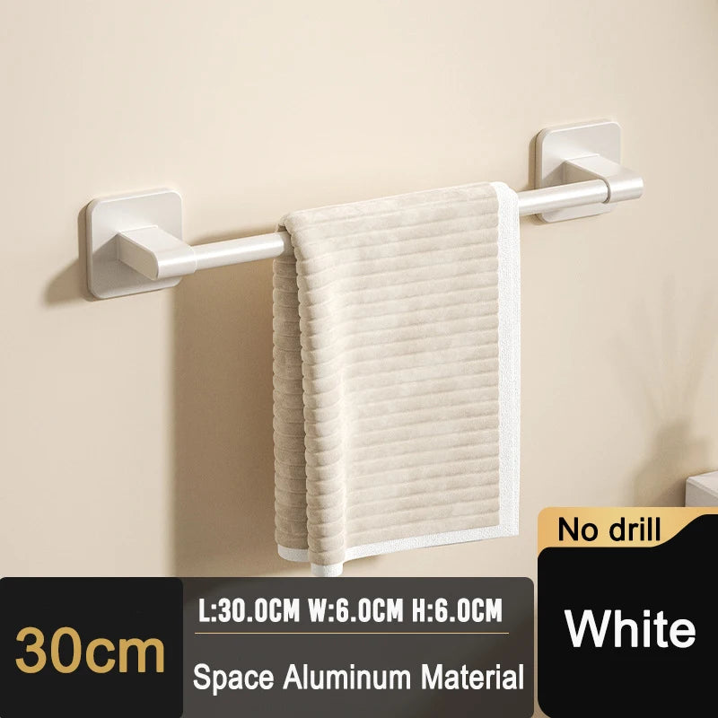 Self-adhesive Home Bathroom Towel Rack Holder Without Drilling Wall Mount Towel Shelf Kitchen Bathroom Accessories Towel Hanger