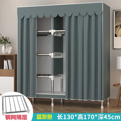 Simple Steel Frame Wardrobe  Easy Assembly, NonWoven Fabric Closet, Durable Storage Solution, Bedroom Organization