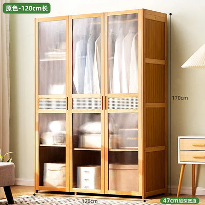 Wooden Simple Wardrobes Storage Organizer Hanging Clothes Wardrobes Apartment Free Shipping Free Shipping Furniture Bedroom