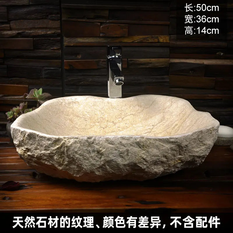 Stone platform basin Art marble washbasin Pool Bathroom Balcony Outdoor courtyard Household