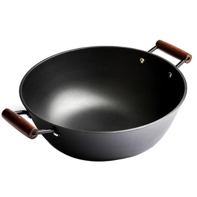 Old-fashioned Handmade Cast Iron Pot Kitchen Non-coated Thickened Woks Induction Cooker Universal Stew Pots Enamel Pot Cookware