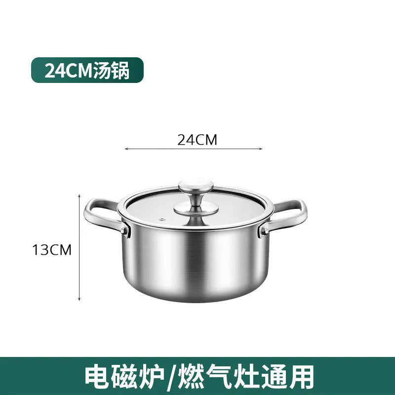 MOEYE Soup Pot 316 Stainless Steel  5-layer Thickening With Lid Electeic Induction Soup Pot