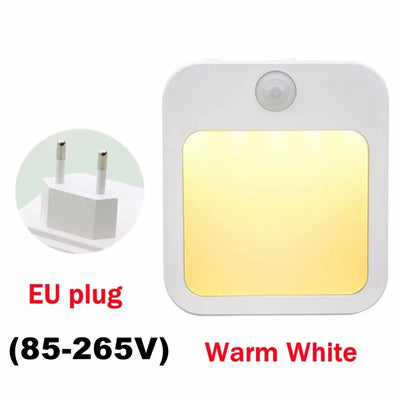 Motion Sensor Dimmable LED Night Lights EU/US Plug Cabinet Light for Baby Bedside Bedroom Corridor Wireless Night Lamp Lighting