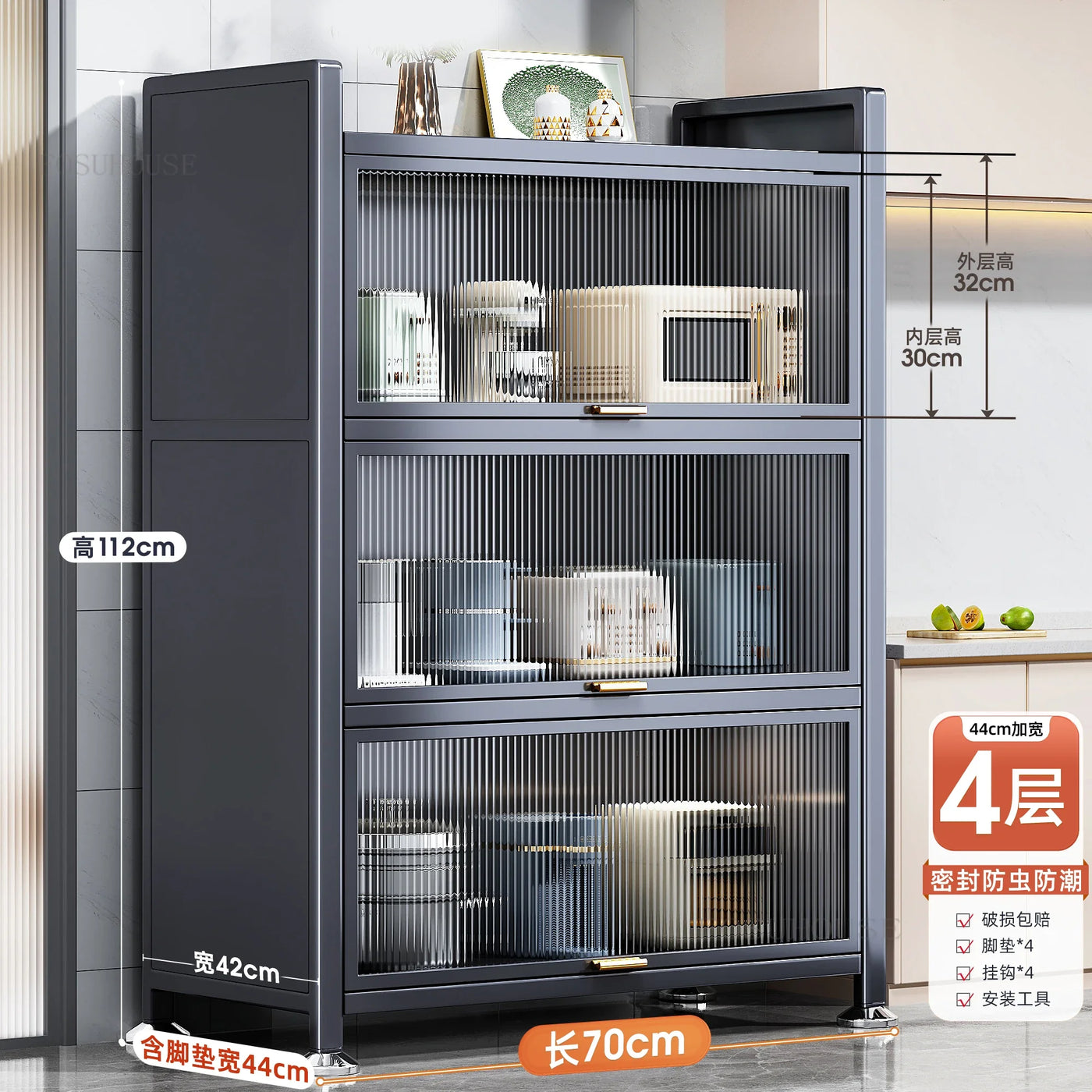 Floor Multi-layer Home Storage Cabinets Kitchen Furniture Nordic Kitchen Cabinets Rack Multi-functional Bowl Sideboard Cabinet Y