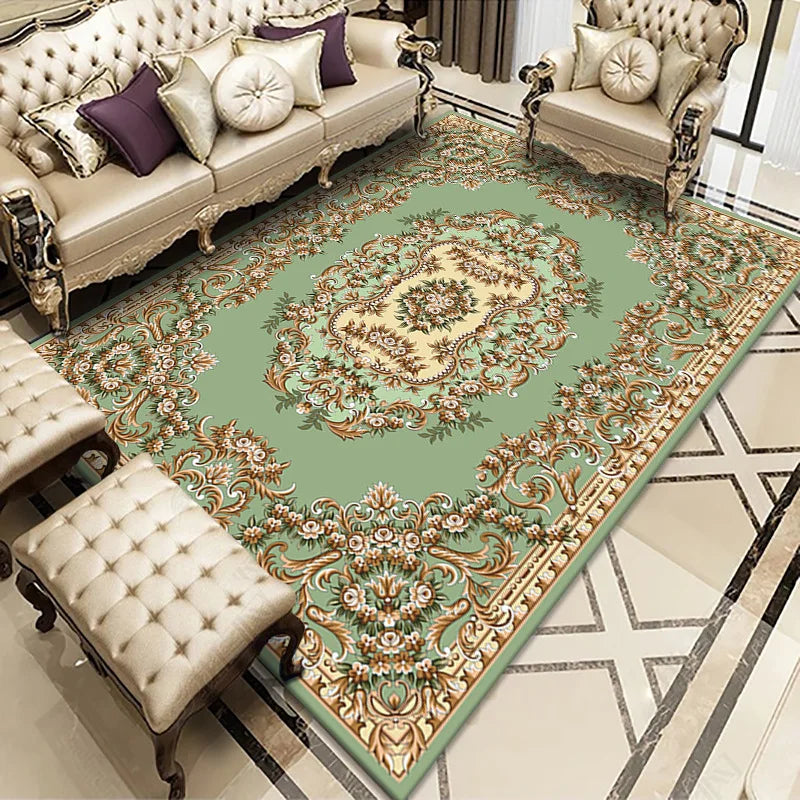 Chinese Style Carpet Big Size Rectangle Luxury Rugs Home Living Room Decoration Non Slip Washable Bedroom Bathroom Polyester Mat