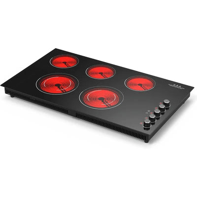 Electric Cooktop 36 inch,36 inch Electric Cooktop,9200W Built-in&Countertop 36inch Cooktop with 9 Power Levels,Child Safety Lock