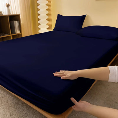 1 piece of solid matte bedsheet, navy blue bedspread for bedroom, bedding (excluding pillowcases)