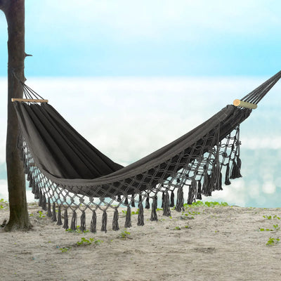 Hammock Outdoor Camping Leisure Canvas Thickened Swing Hammock Anti-rollover Perfect for Garden Patio Backyard