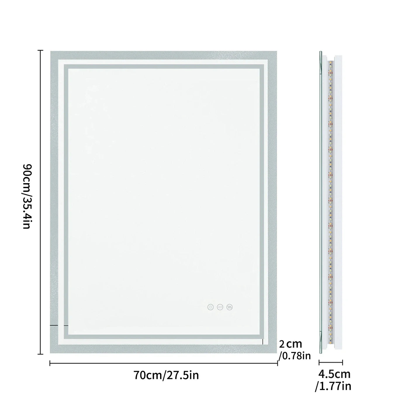 LED Backlit Mirror Bathroom Vanity with Lights,Anti-Fog,Dimmable,CRI90+,Touch Button,Water Proof,Horizontal/Vertical