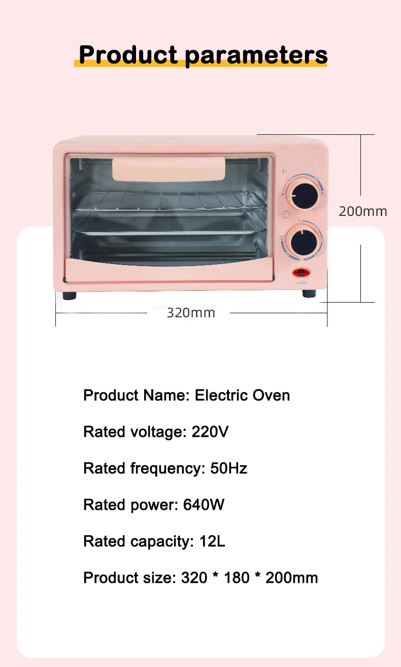 DMWD Household Electric Oven Mini 12L Multi-function Bread Egg Tart Baking Machine Intelligent Timing Toaster Breakfast Machine