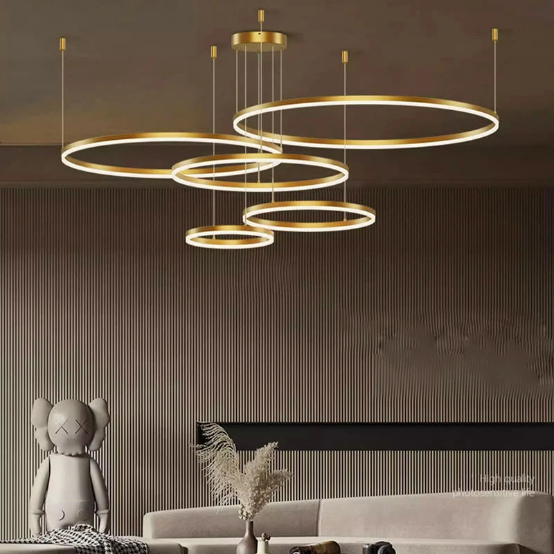 Nordic modern led living room chandelier Study Ring bedroom Dining Room Home decor chandelier Interior lighting