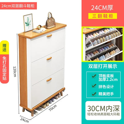 Ultra-Thin Shoe Cabinet Home Doorway Home Tilting Entrance Cabinet Shoe Rack