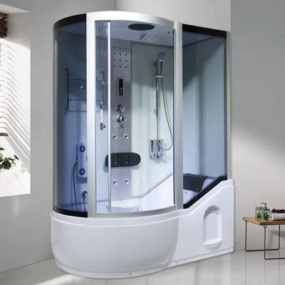 Integral with bathtub surfing steam bath sauna shower room tempered glass