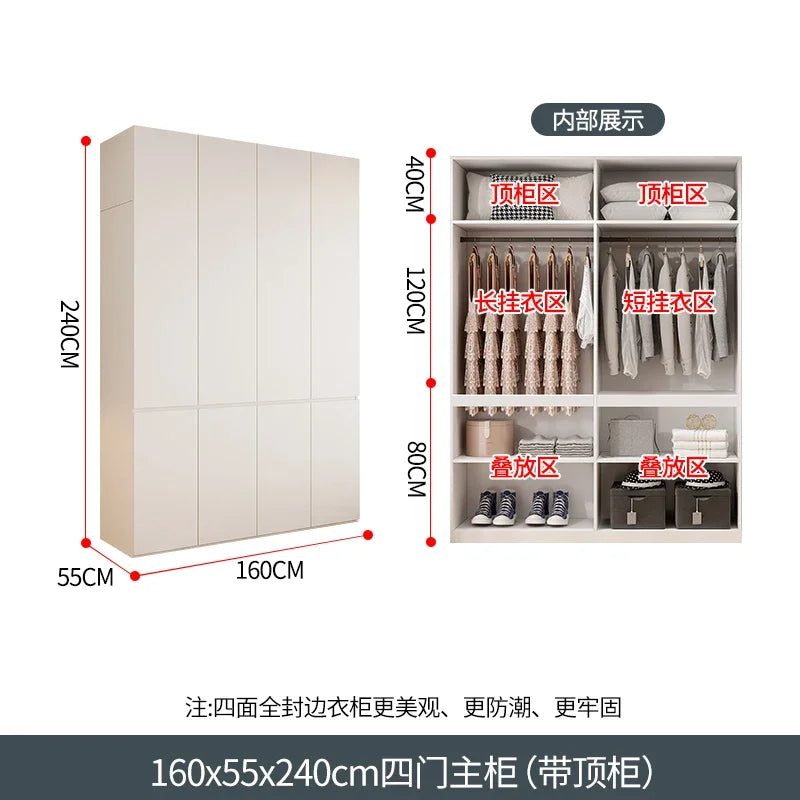 Nordic Bedroom Wardrobe Luxury Doors Modern Storage Open Closets Wardrobes Shelves Drawers Rangement Chambre Bedroom Furniture