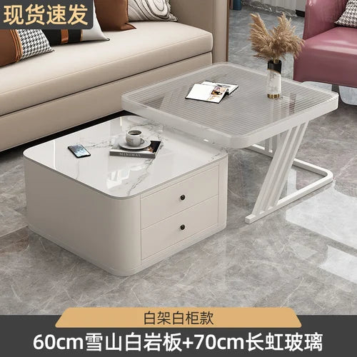 Gold Luxury Nordic Coffee Tables Living Room Square Modern Coffee Tables Storage Design Mesa De Centro De Sala Home Furniture