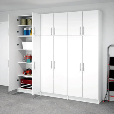 Functional 6 Piece Garage Cabinet & Storage System Set D, Easy Garage Closet Shop Cabinet 16" D x 96" W x 89" H, White