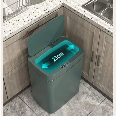 Induction trash can smart non-contact narrow smart home15L automatic bagging electronic trash can smart bathroom trash can white