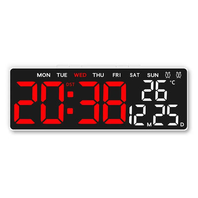 LED Digital Alarm Clock Brightness Adjustable Electronic Alarm Clock Date Temp Week Display Table Clock USB Output Bedside Clock