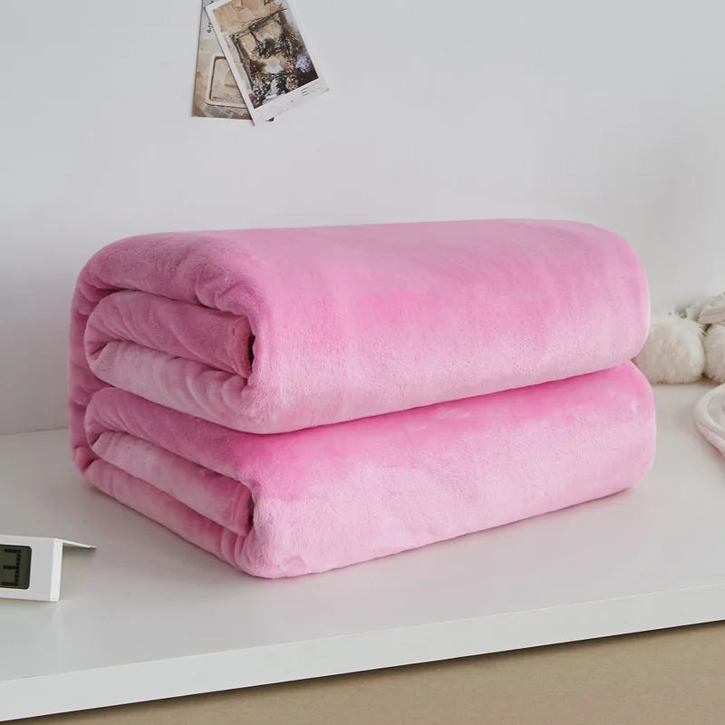 Adult Wool Blanket Bed Needle Down Duvet Solid Color Blanket and Bedspread Soft Sofa Home Bed Cover Blankets and Throws