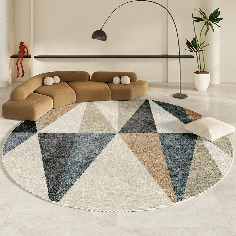 VIKAMA Persian style round crystal velvet carpet Modern geometric decoration living room bedroom sofa non-slip soft carpet