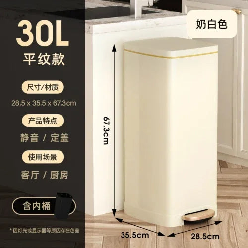 50 liter ultra large capacity stainless steel trash can, pedal style kitchen dedicated high-end household use