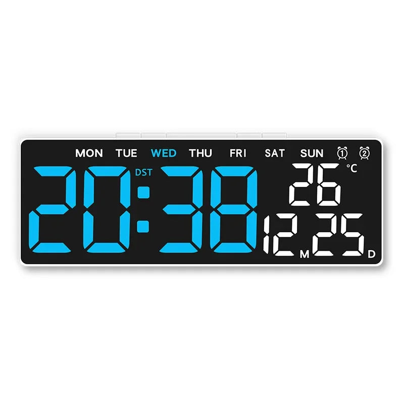 LED Digital Alarm Clock Brightness Adjustable Electronic Alarm Clock Date Temp Week Display Table Clock USB Output Bedside Clock