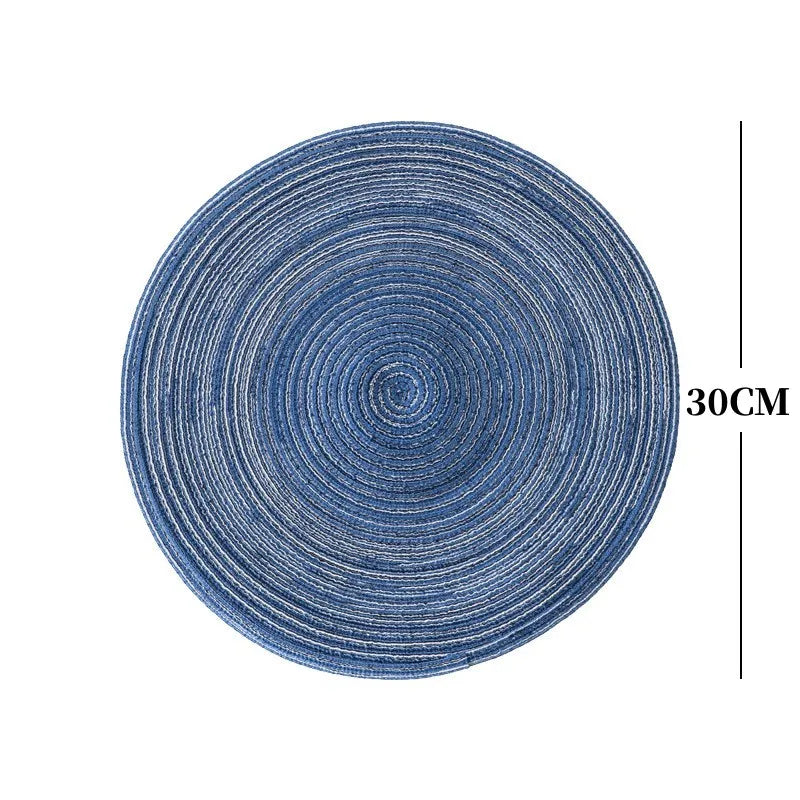 4/2pcs Round Table Mat Woven Ramie Placemats Washable Anti Slip Dining Table Mats Tableware Bowl Pads Kitchen Drink Cup Coasters