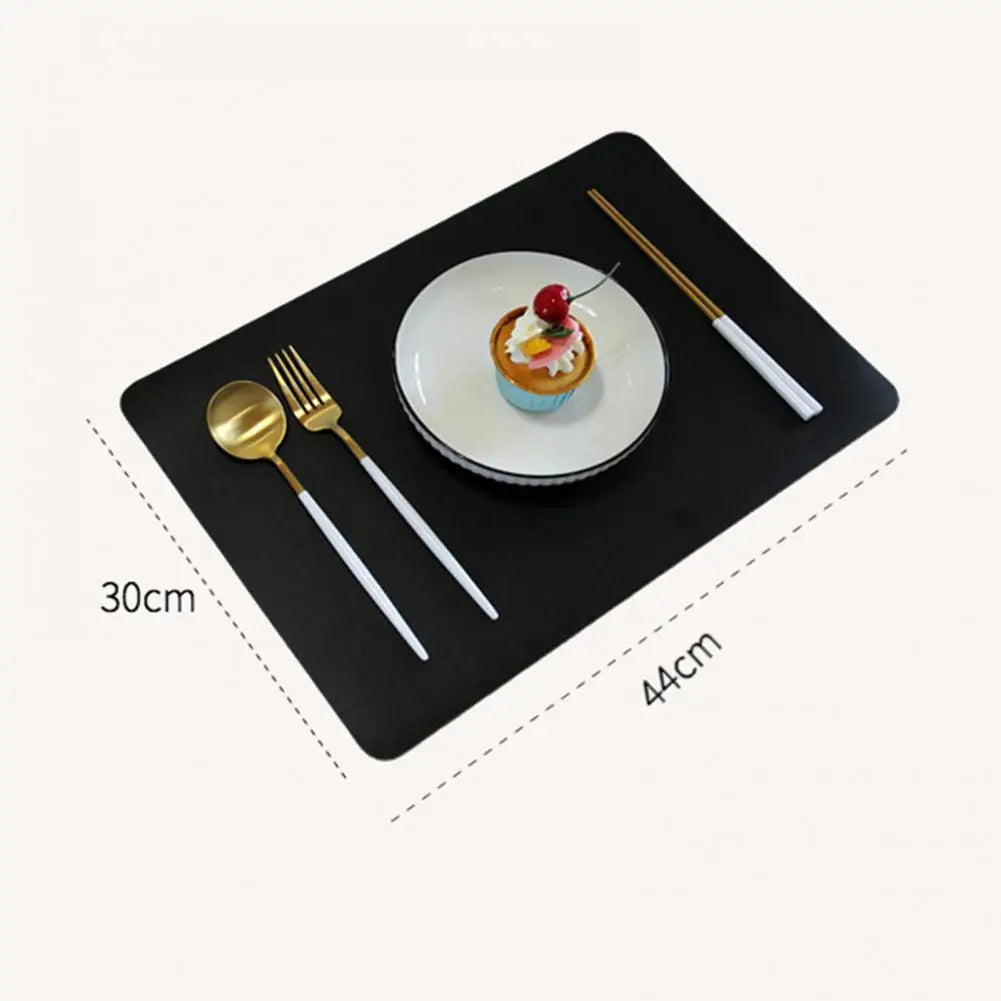 Table Placemat Waterproof Soft Faux Leather Double-sided Rectangle Non-slip Heat Insulation Minimalist Dishwasher Safe Dining Ma