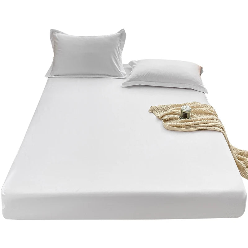 Premium Solid Color Brushed Fitted Sheet,Ultra-Soft Sateen Weave for Cozy Nights - Hypoallergenic and Easy Care Bedding