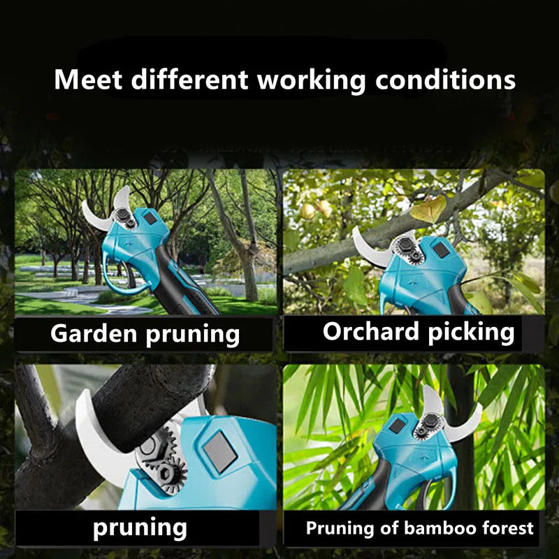 Brushless Cordless Electric Pruning Shears Brushless Garden Pruner Tree Branch Pruner for 18-21V Makita Battery （No Battery）