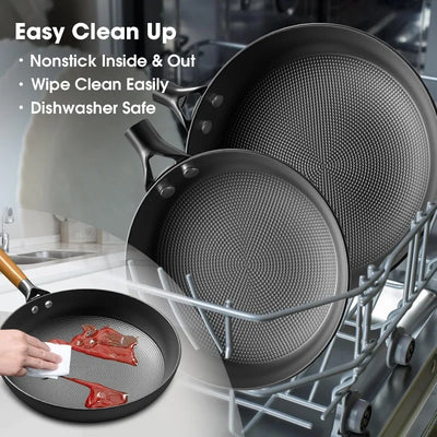 2025  Non Stick Frying Pans  Dishwasher Safe Nonstick Frying Pan Set, Detachable Handle, Christmas Gifts