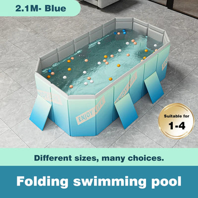 Large Swimming Pool for Family Foldable Non-Inflatable Frame Pools 1.6-3M Wear-Resistant Garden Outdoor Summer Water Games Kids