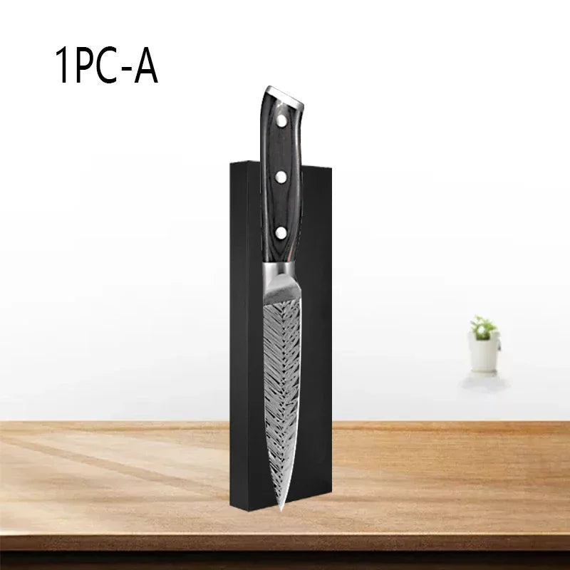 WXCOO Professional Kitchen Chef Knives Set Stainless Steel Boning Knife Damascus Steel Pattern Cleaver Fruit Bread Santoku Knife